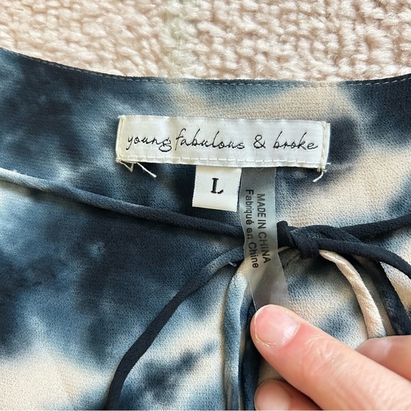 Young Fabulous and Broke Tie Dye Dress Size Large Ruffled No Slip - Picture 3 of 10